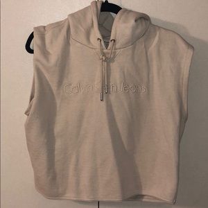 Calvin Klein Tan Sweatshirt Crop Tank- Size L